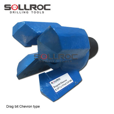 4 Wings Chevron per la trivellazione di roccia media oro o personalizzato e API 2 3/8' REG tipo di filo