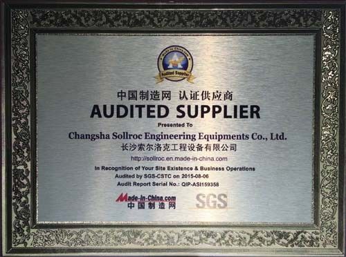 Porcellana Changsha Sollroc Engineering Equipments Co., Ltd Certificazioni